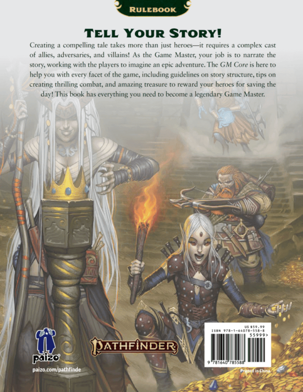 Pathfinder Roleplaying Game (2nd Edition) -  Pathfinder GM Core achterkant van de doos