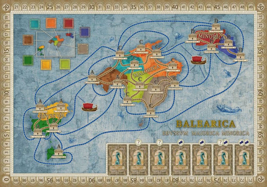 Concordia: Balearica / Cyprus game board