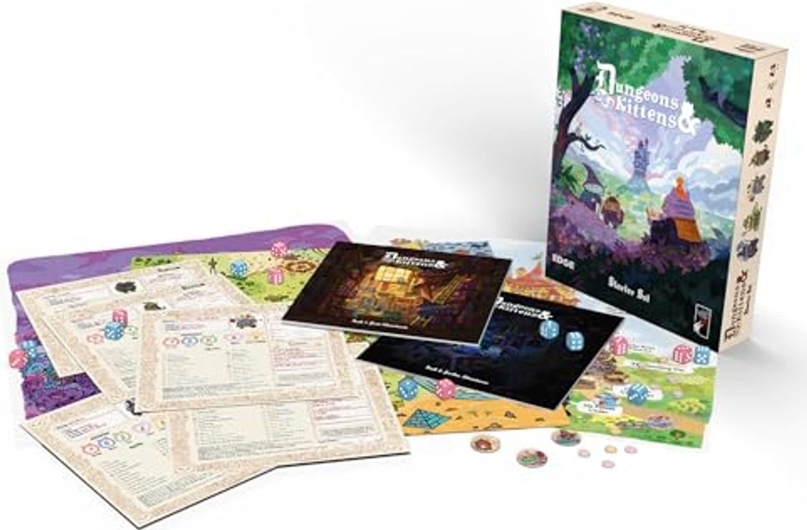 Dungeons & Kittens Starter Set components