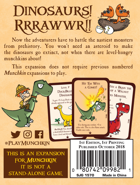 Munchkin 9: Jurassic Snark rückseite der box