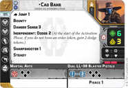 Star Wars: Légion – Paquet de cartes d'amélioration II Cad Bane carte