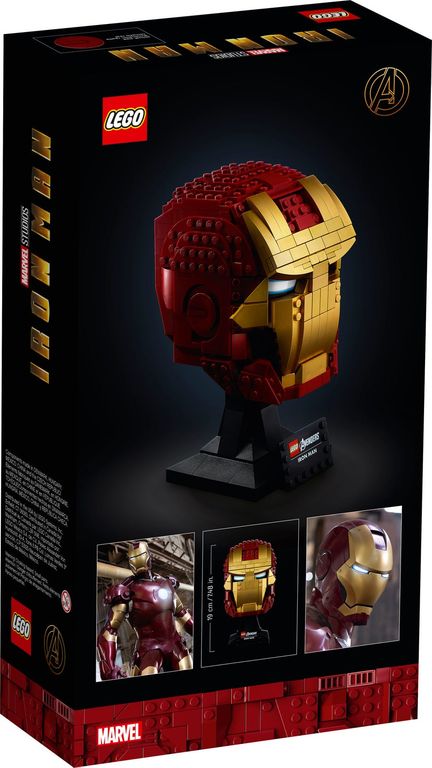 LEGO® Marvel Iron Man helm achterkant van de doos