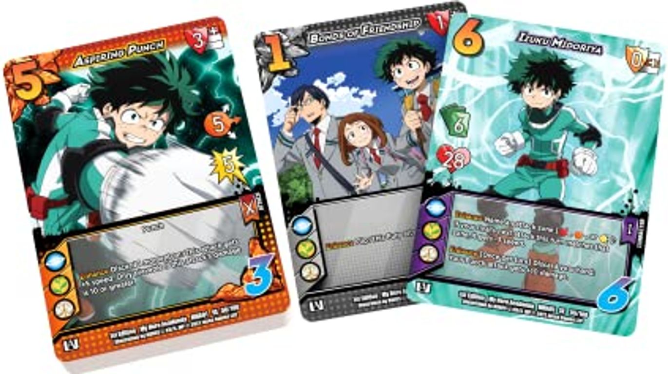 My hero academia collectible card game Izuku Midoriya vs. Katsuki Bakugo cards