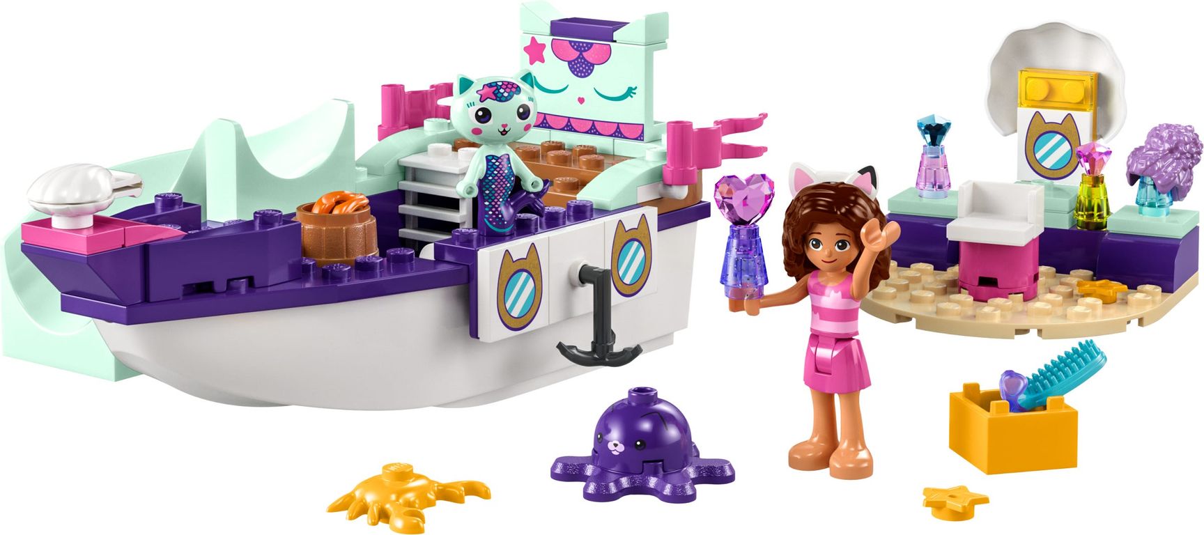 LEGO® Gabby's Dollhouse Barco y Spa de Gabby y Siregata partes