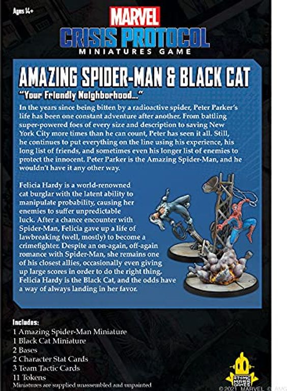 Marvel: Crisis Protocol – Amazing Spider-Man & Black Cat back of the box