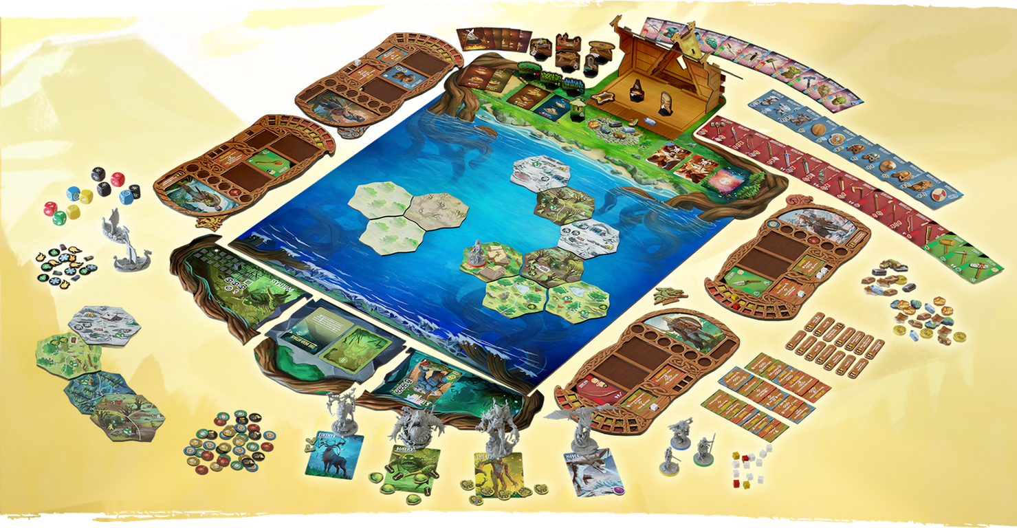 Valheim: The Board Game components