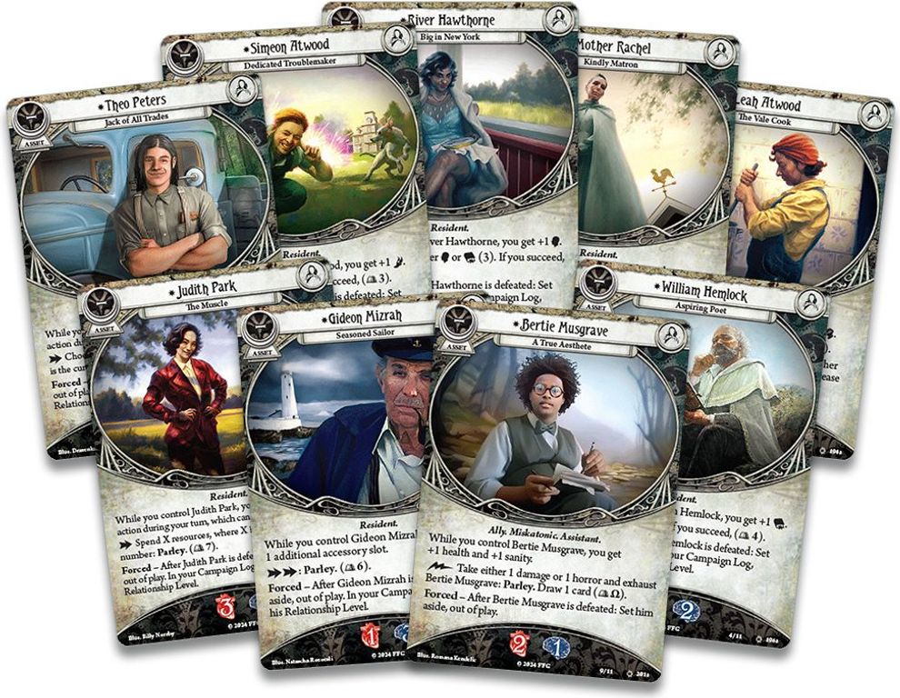 Arkham Horror: El Juego de Cartas – La fiesta del Valle de la Cicuta: Expansión de Campaña cartas