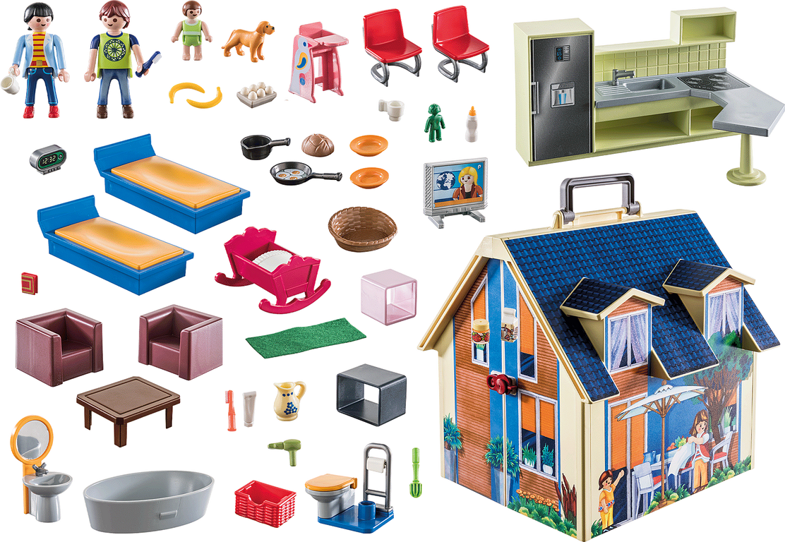 Playmobil® Dollhouse Take Along Modern Doll House components