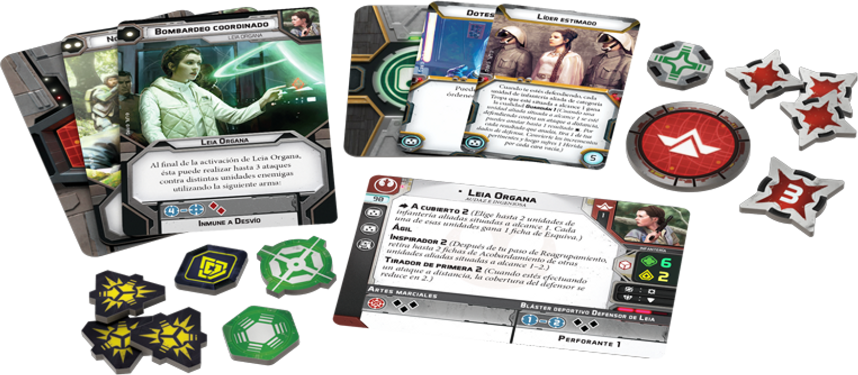 Star Wars: Legion - Leia Organa Commander Expansion componenten