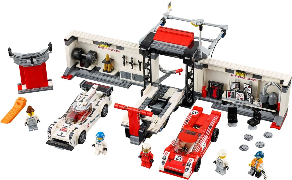 LEGO® Speed Champions Porsche 919 Hybrid and 917K Pit Lane components