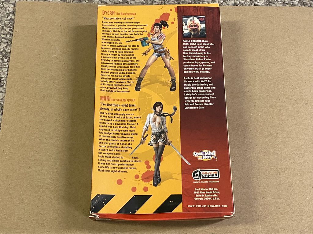 Zombicide Special Guest Box: Paolo Parente parte posterior de la caja