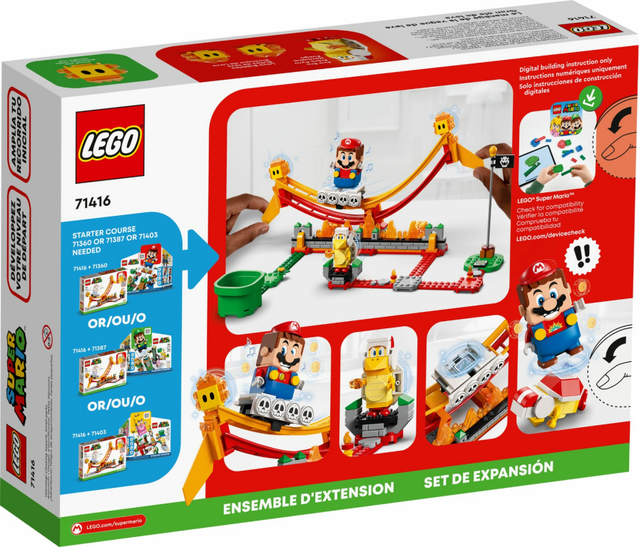 LEGO® Super Mario™ Uitbreidingsset: Rit over lavagolven achterkant van de doos