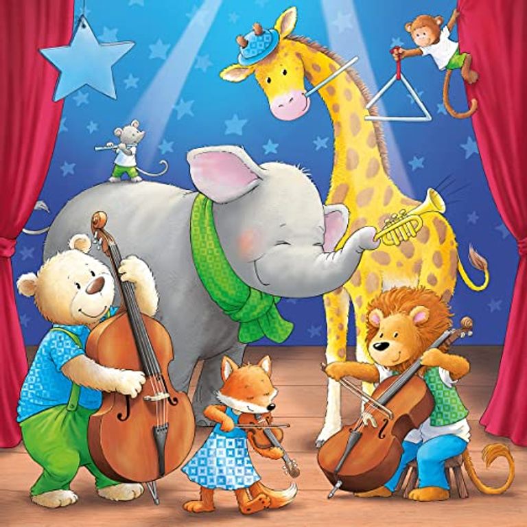 3 puzzles - animals on stage