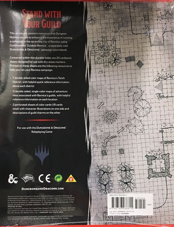 Guildmasters' Guide to Ravnica Maps and Miscellany dos de la boîte