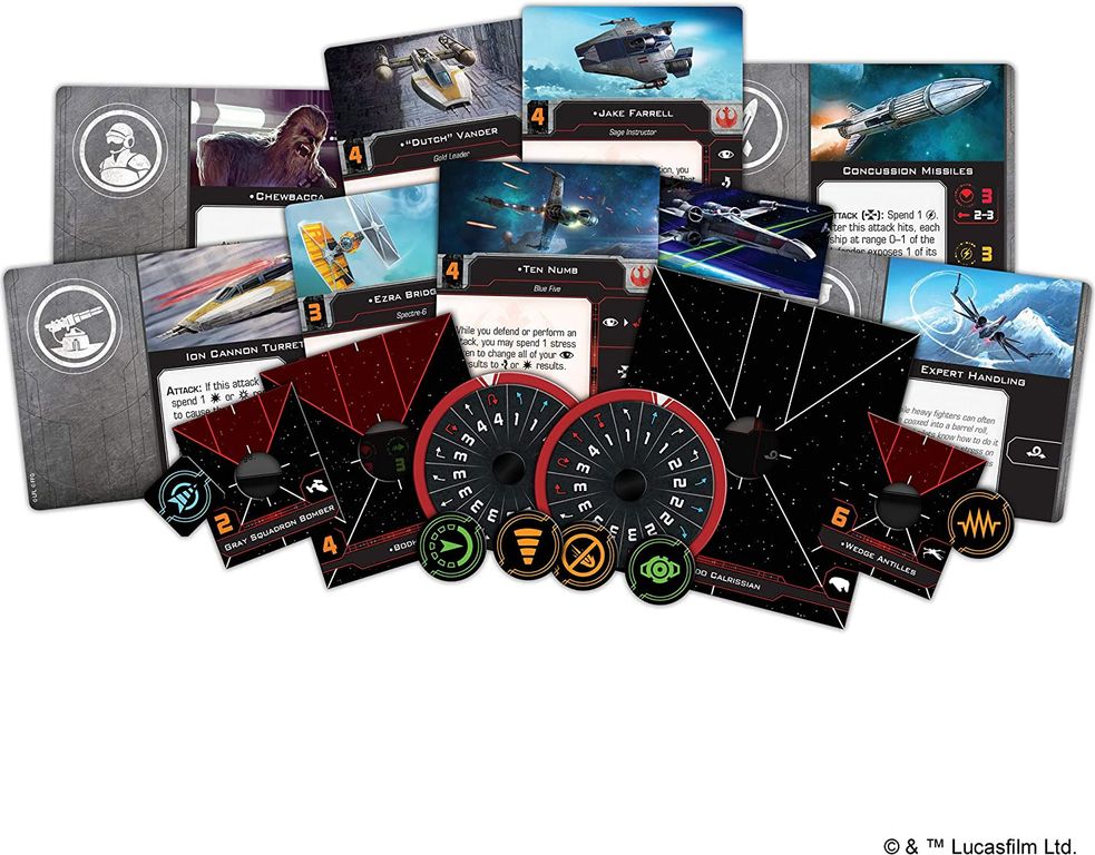 Star Wars: X-Wing (Second Edition) – Rebel Alliance Conversion Kit components