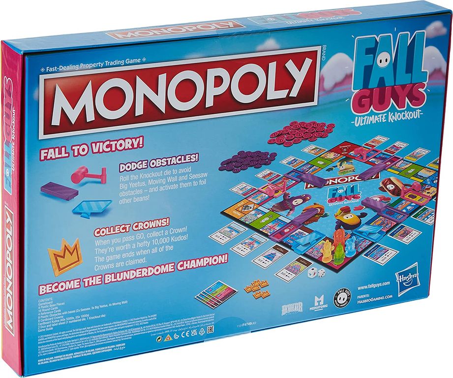 Fall Guys Monopoly - Ultimate Knockout rückseite der box