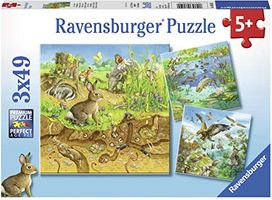 3 puzzles - animals in their habitats