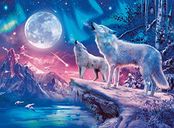 Wolf in northern light