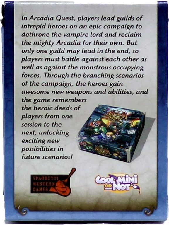 Arcadia Quest: Aeric back of the box