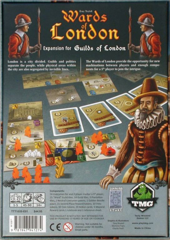 Guilds of London: Wards of London back of the box