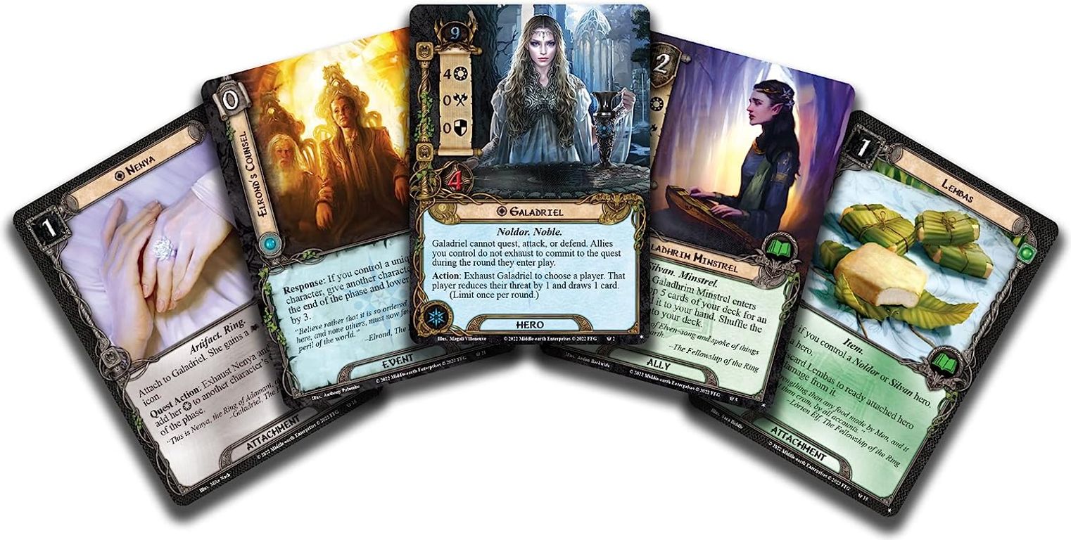 The Lord of the Rings: The Card Game – Revised Core – Elves of Lórien Starter Deck cards