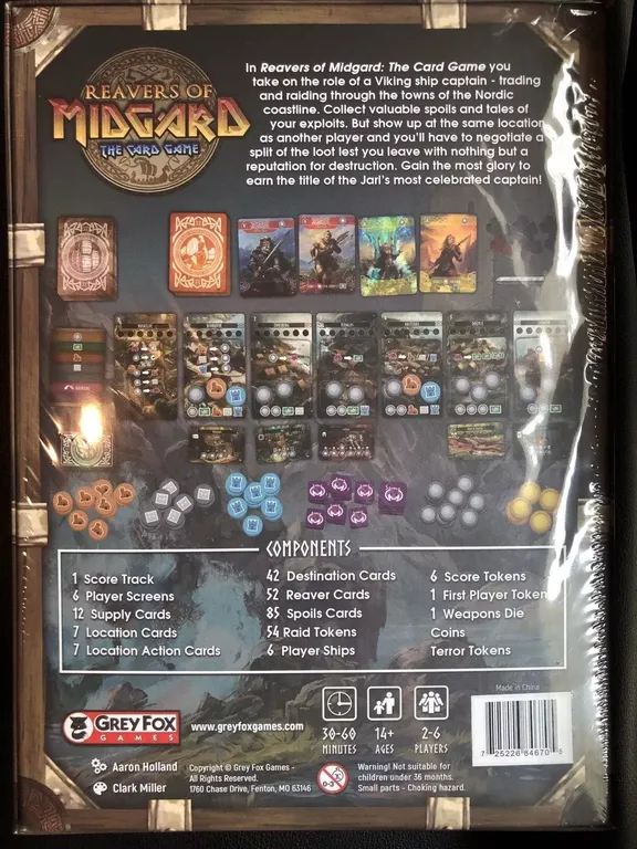 Reavers of Midgard: The Card Game parte posterior de la caja