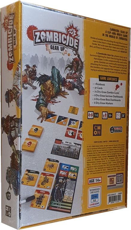 Zombicide: Gear Up back of the box