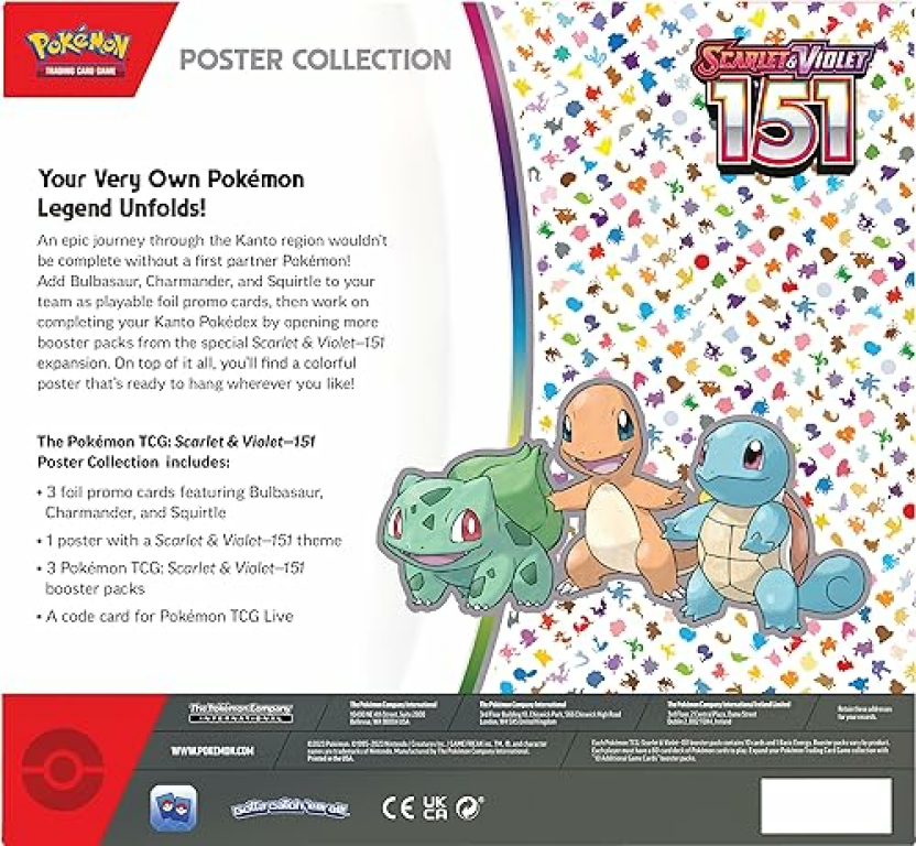 Pokémon TCG: Scarlet & Violet - 151 Poster Collection achterkant van de doos