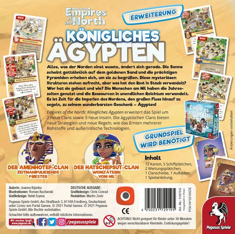 Imperial Settlers: Empires of the North – Ägyptische Könige rückseite der box