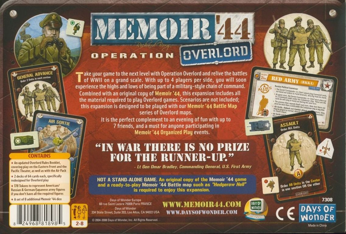 Memoir '44: Operation Overlord rückseite der box