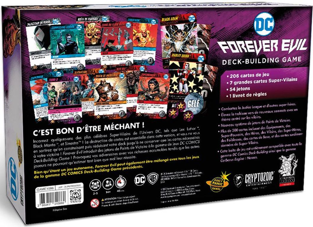 DC Comics Deck-Building Game: Forever Evil dos de la boîte