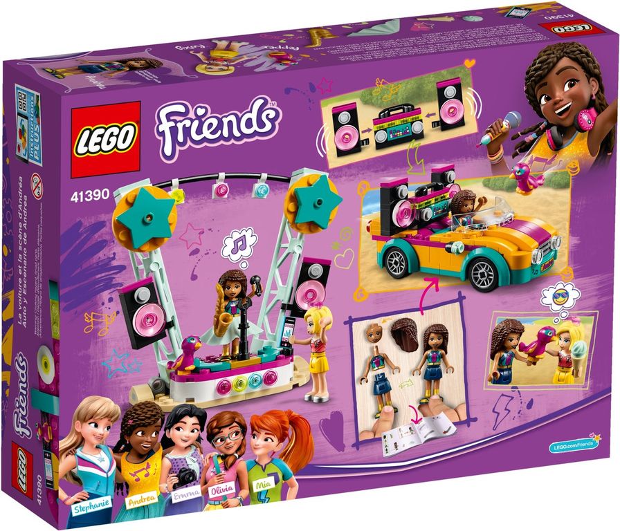 LEGO® Friends Andrea's Car & Stage back of the box
