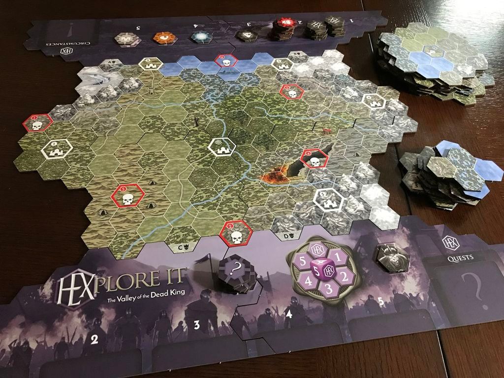HEXplore It: The Valley of the Dead King game board