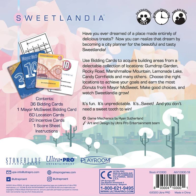 Sweetlandia achterkant van de doos