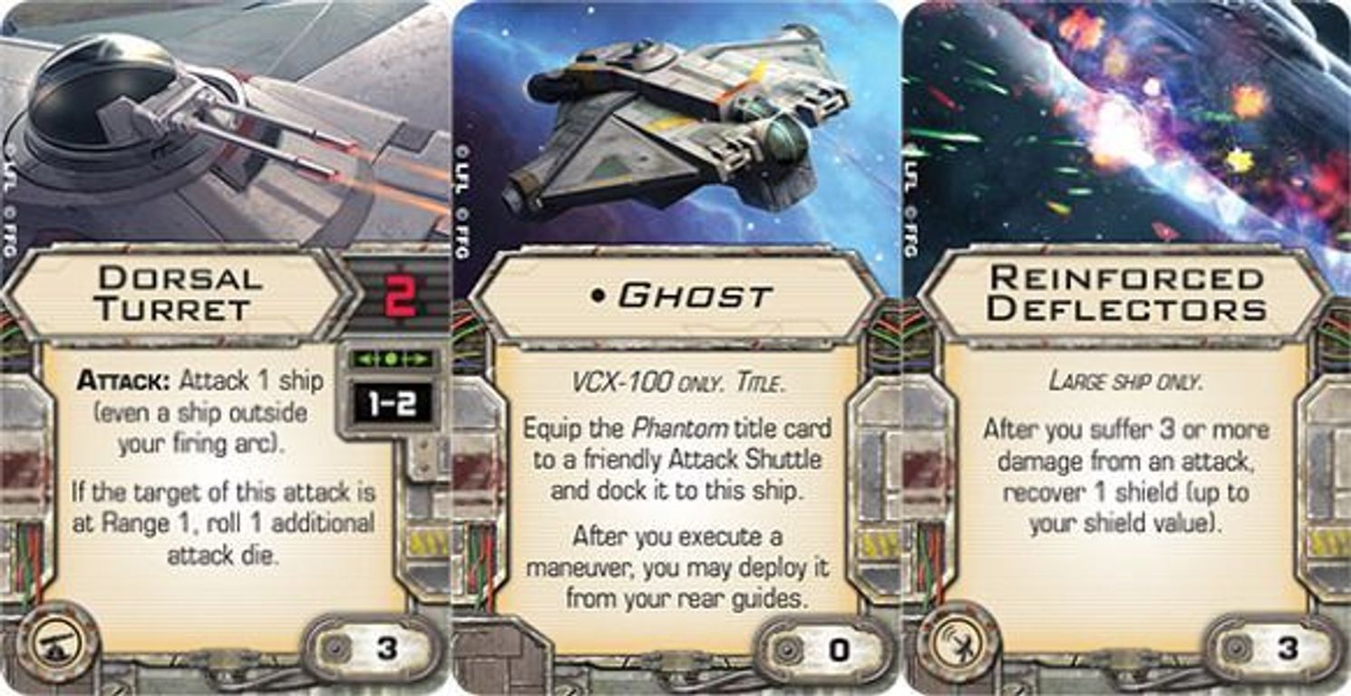 Star Wars: X-Wing Le jeu de figurines – Ghost cartes
