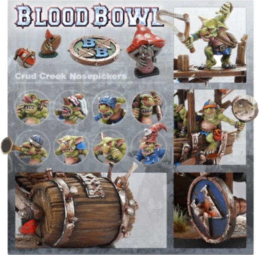 Blood Bowl (2016 edition): Crud Creek Nosepickers – Snotlings Bowl Team components