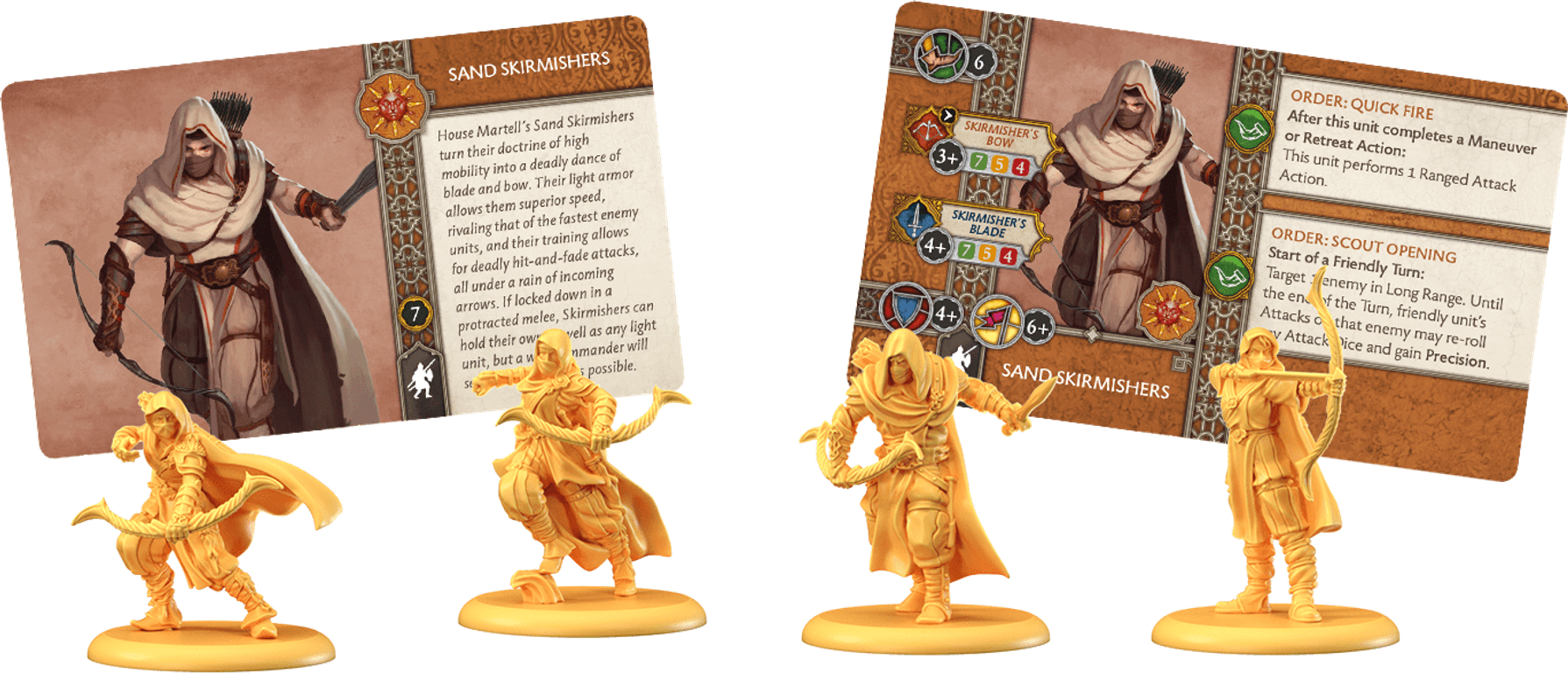 A Song of Ice & Fire: Tabletop Miniatures Game – Sand Skirmishers components