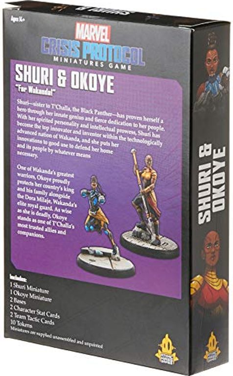 Marvel: Crisis Protocol – Shuri and Okoye achterkant van de doos