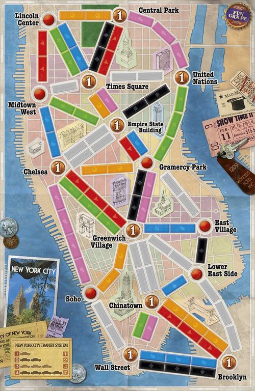 Ticket to Ride: New York game board