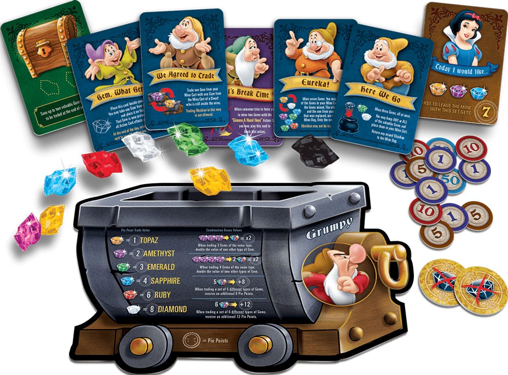 Snow White and the Seven Dwarfs: A Gemstone Mining Game komponenten