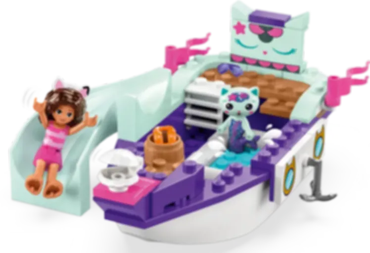LEGO® Gabby's Dollhouse Gabbys und Meerkätzchens Schiff und Spa spielablauf