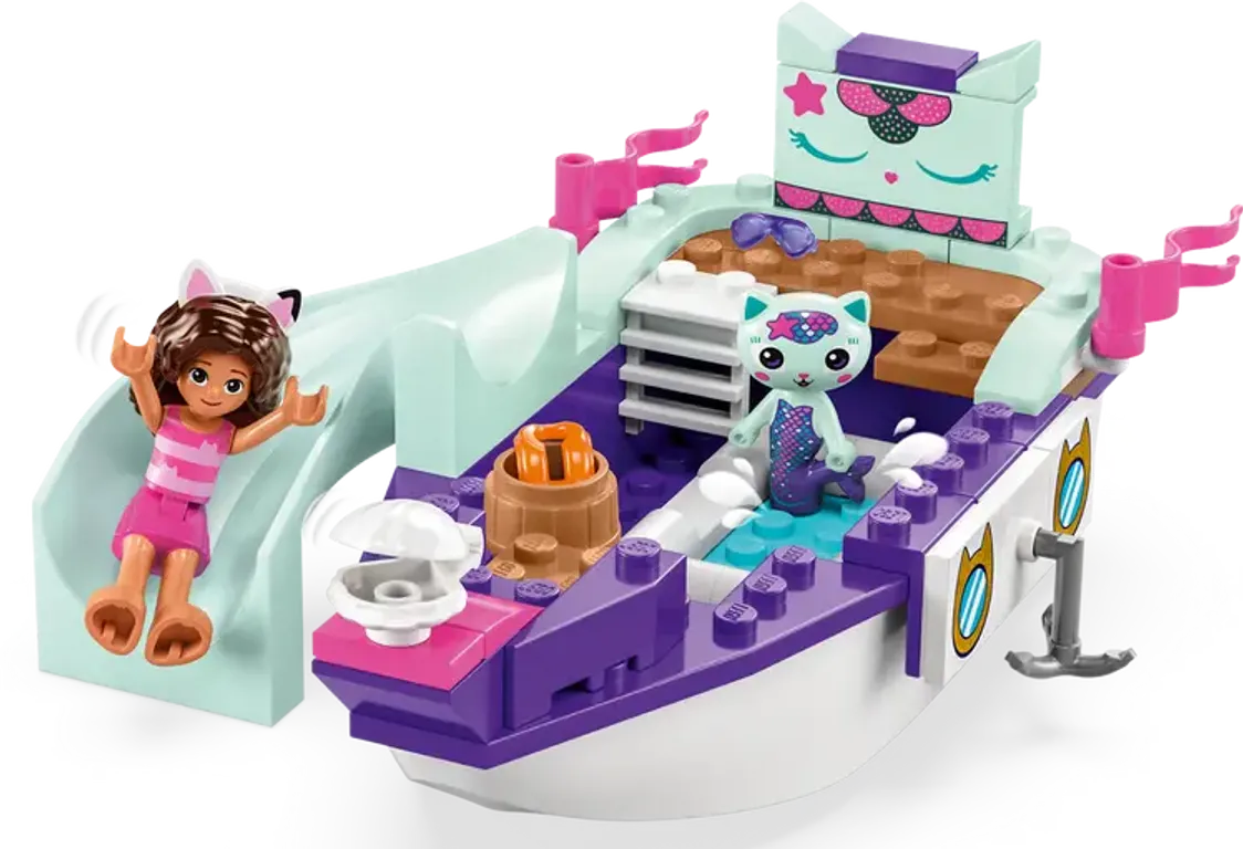 LEGO® Gabby's Dollhouse Gabbys und Meerkätzchens Schiff und Spa spielablauf