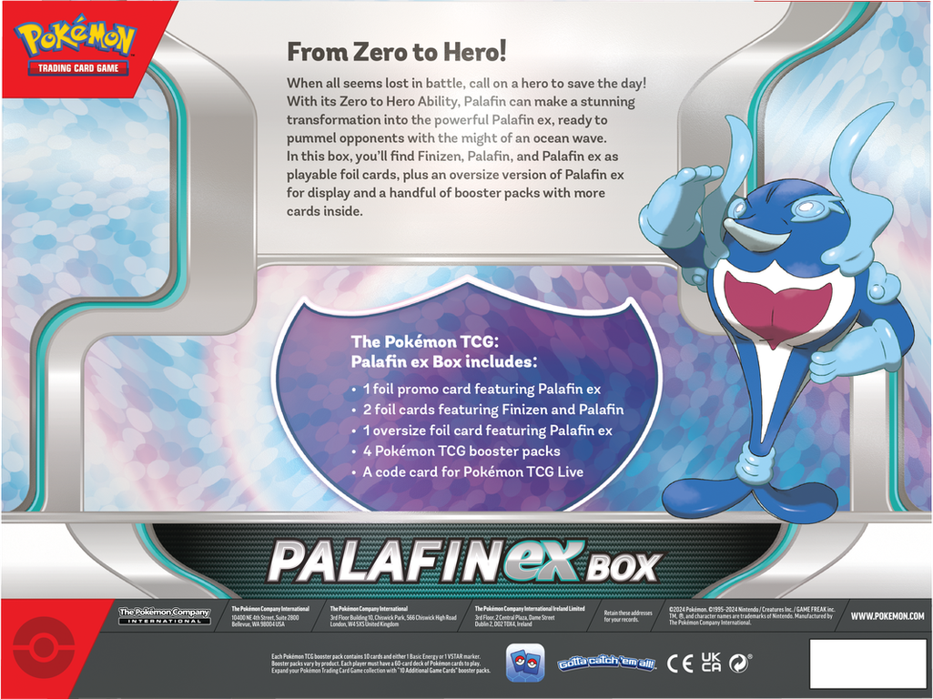 Pokémon TCG: Palafin ex Box rückseite der box