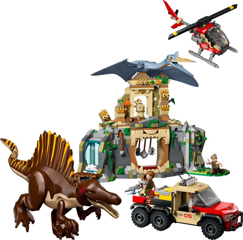 LEGO® Jurassic World Spinosaurus & Quetzalcoatlus Air Mission components