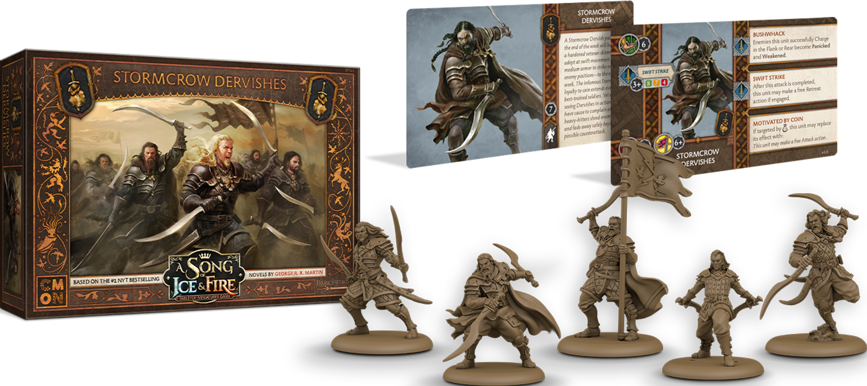 A Song of Ice & Fire: Tabletop Miniatures Game – Stormcrow Dervishes components