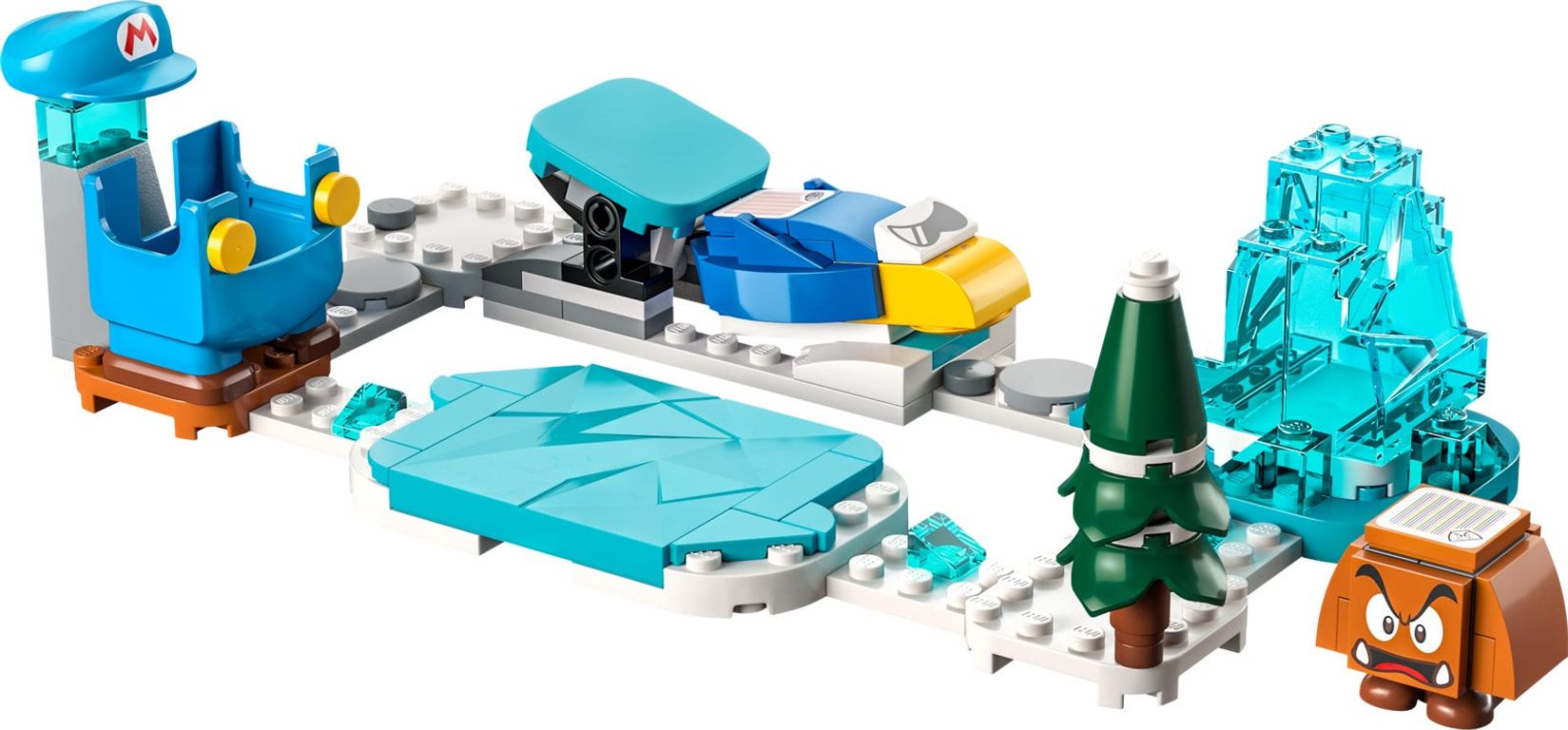LEGO® Super Mario™ Ice Mario Suit and Frozen World Expansion Set components