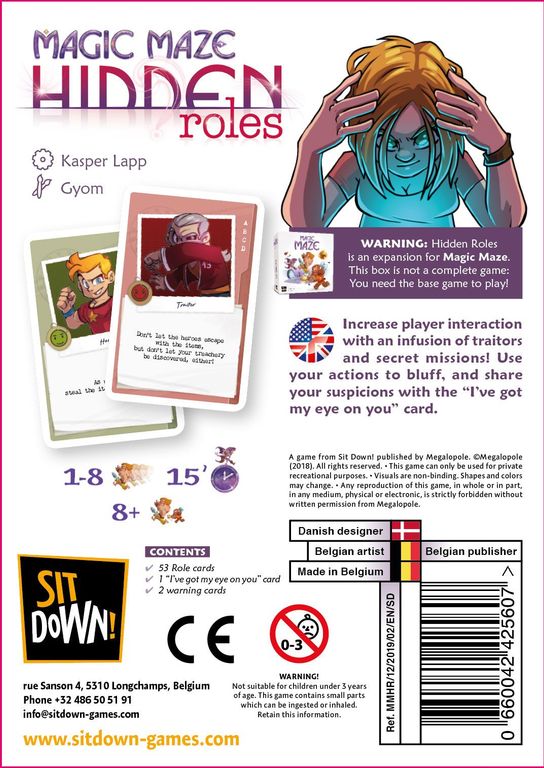 Magic Maze: Hidden Roles back of the box