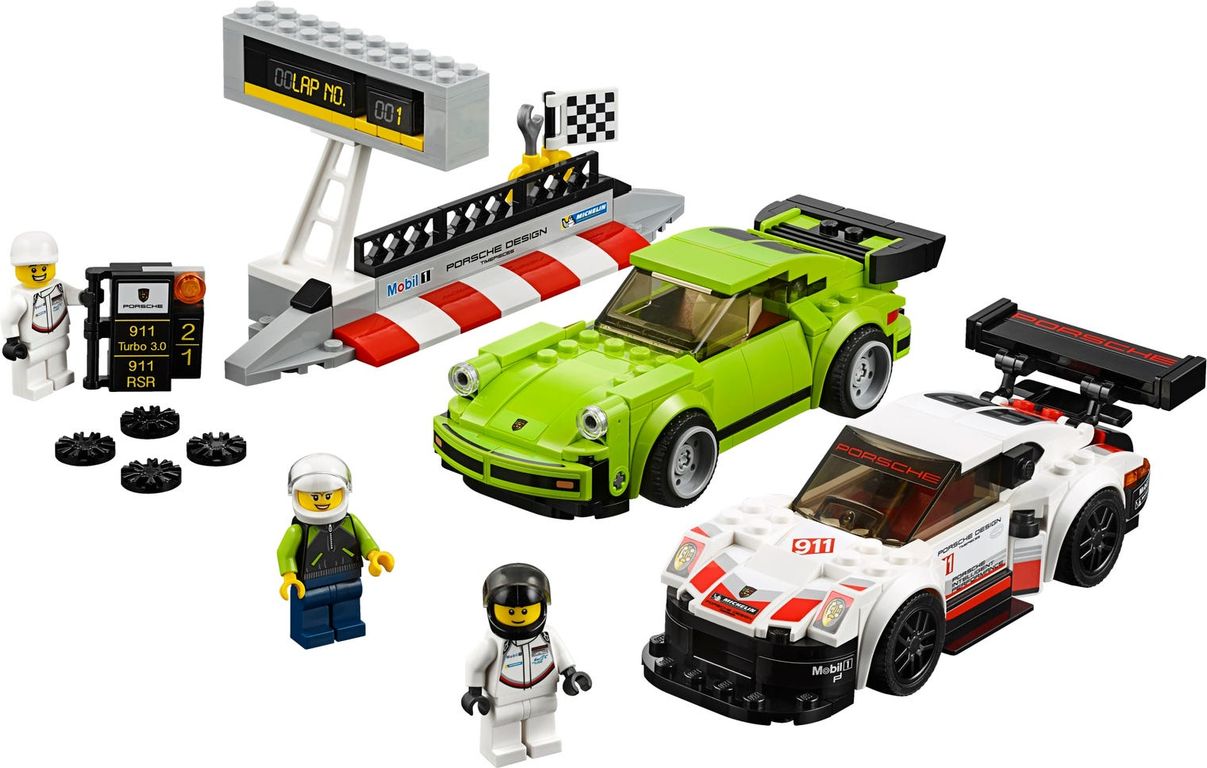 LEGO® Speed Champions Porsche 911 RSR und 911 Turbo 3.0 komponenten