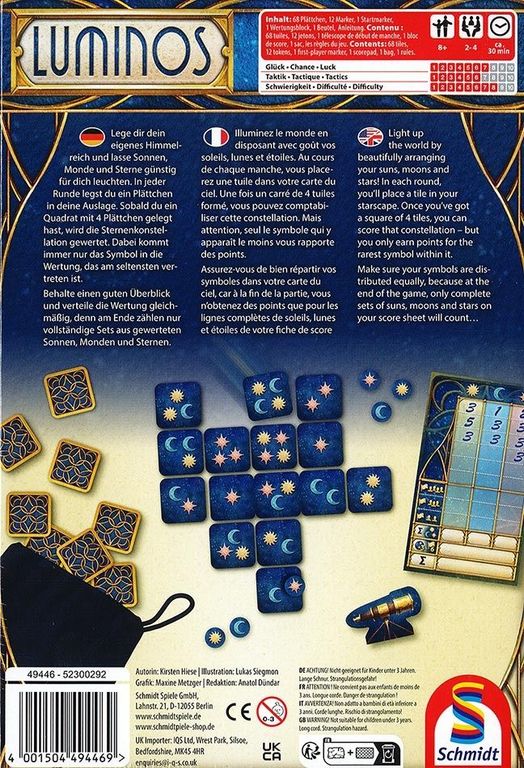 Luminos rückseite der box