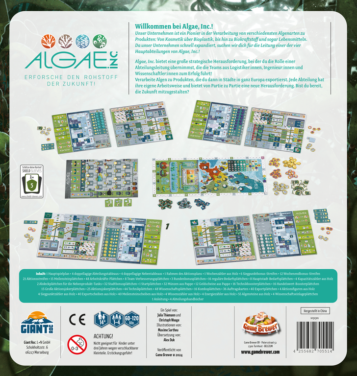 Algae, Inc. back of the box